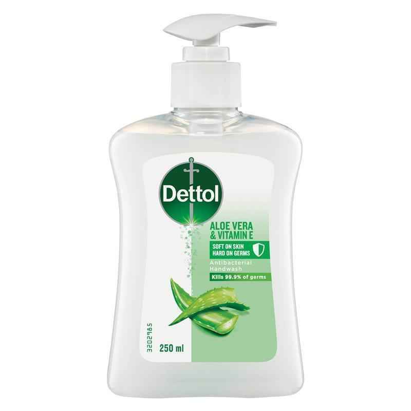 Dettol Hand Wash Pump Aloe Vera 250mL Vitamin E Antibacterial Liquid