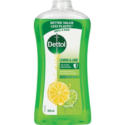 Dettol Antibacterial Liquid Hand Wash Lemon & Lime Refill 950ml