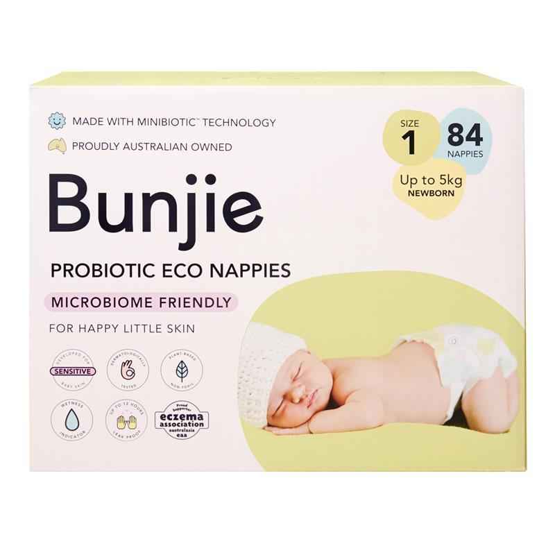 Bunjie Nappies Jumbo Size 1 Newborn 84 Pack