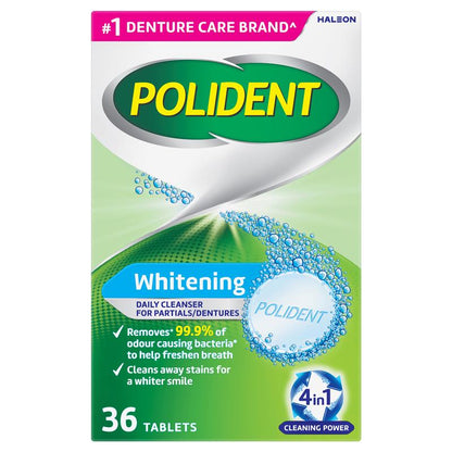 Polident Denture Cleanser Whitening Tablets 36