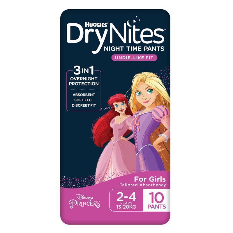 DryNites Night Pants Girl 2-4 Years (13-20kg) 10 Pack