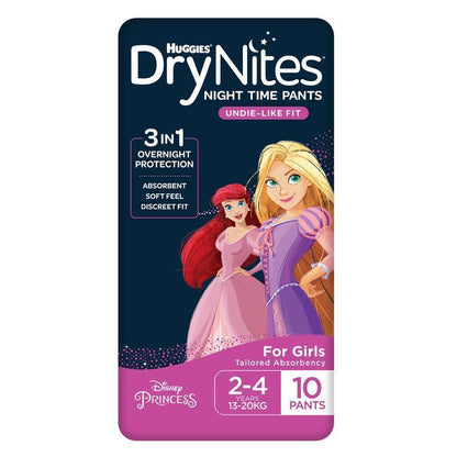 DryNites Night Pants Girl 2-4 Years (13-20kg) 10 Pack