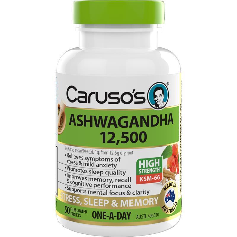Carusos Ashwagandha 12,500 50 Tablets