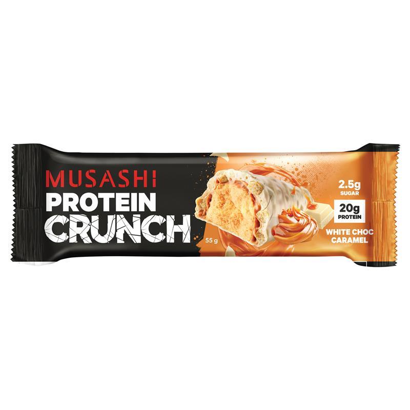 Musashi Protein Crunch Bar White Choc Caramel 55g