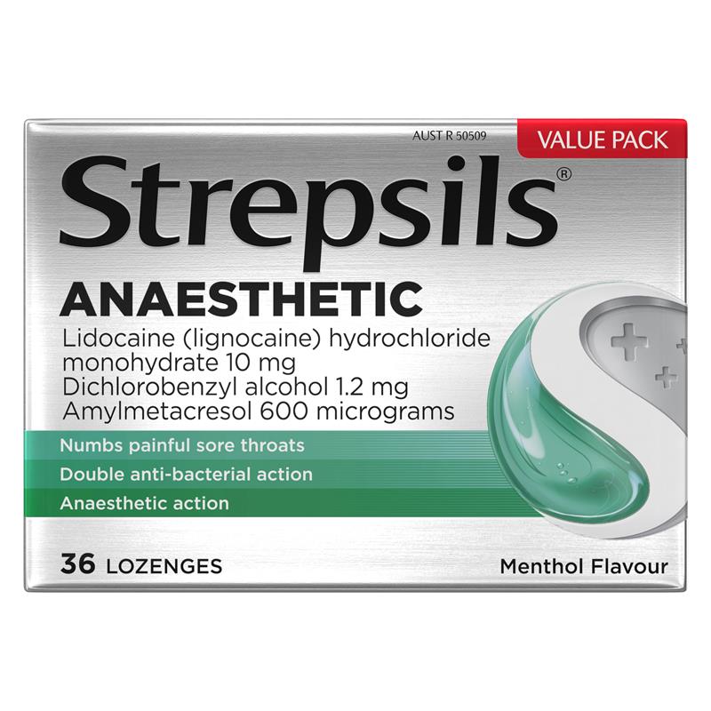 Strepsils Anaesthetic Menthol 36 Lozenges - GimmeNow