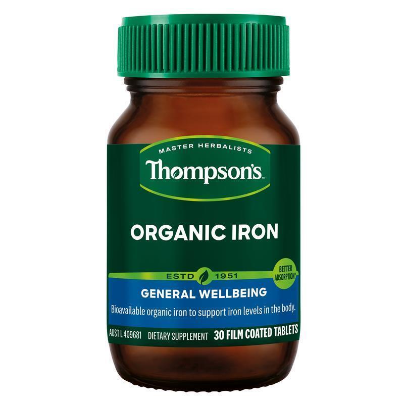 Thompson's Organic Iron 24mg 30 Tablets