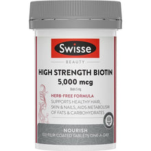 Swisse Beauty High Strength Biotin 5000mcg 100 Tablets - GimmeNow