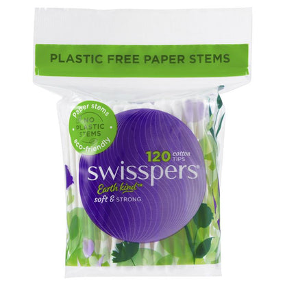 Swisspers Paper Stems Cotton Tips 120