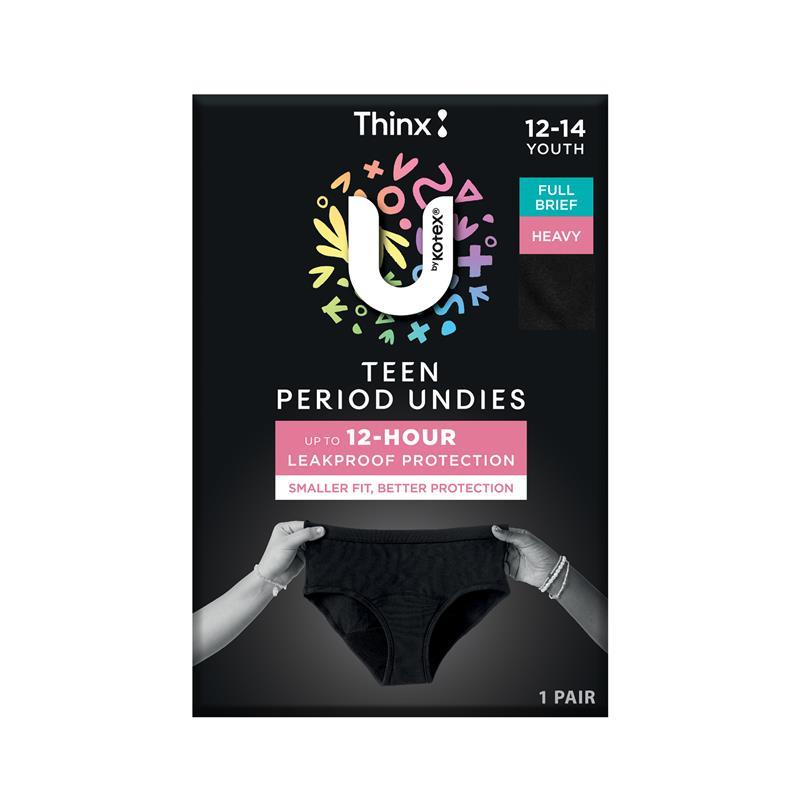 U by Kotex Thinx Period Undies Teen Size Y12-14 1 Pack