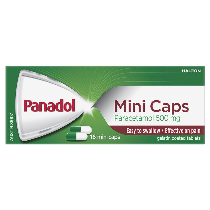 Panadol Paracetamol Pain Relief 16 Mini Caplets