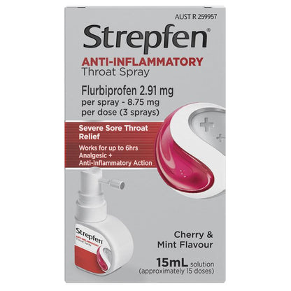 Strepfen Anti-Inflammatory Throat Spray Cherry & Mint Flavour 15ml