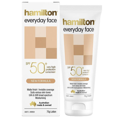 Hamilton Sunscreen Everyday Face Lotion SPF 50+ 75g