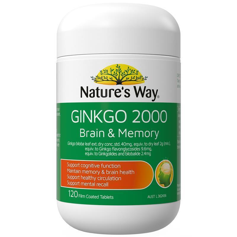 Nature's Way Ginkgo 2000 Brain & Memory 120 Tablets