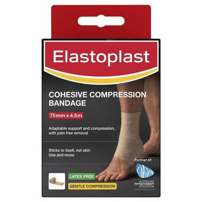 Elastoplast Cohesive Compression Bandage Tan 7.5cm x 4.5m
