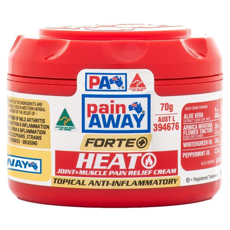 Pain Away Forte + Heat Joint & Muscle Pain Relief Cream 70g