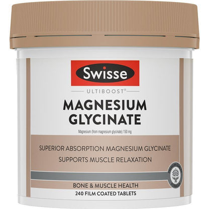 Swisse Ultiboost Magnesium Glycinate 240 Tablets Exclusive Size