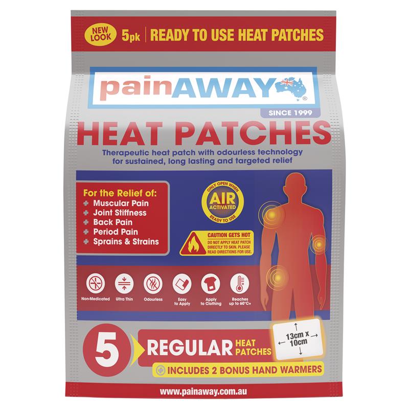 Pain Away Heat Patches Regular 5 Pack