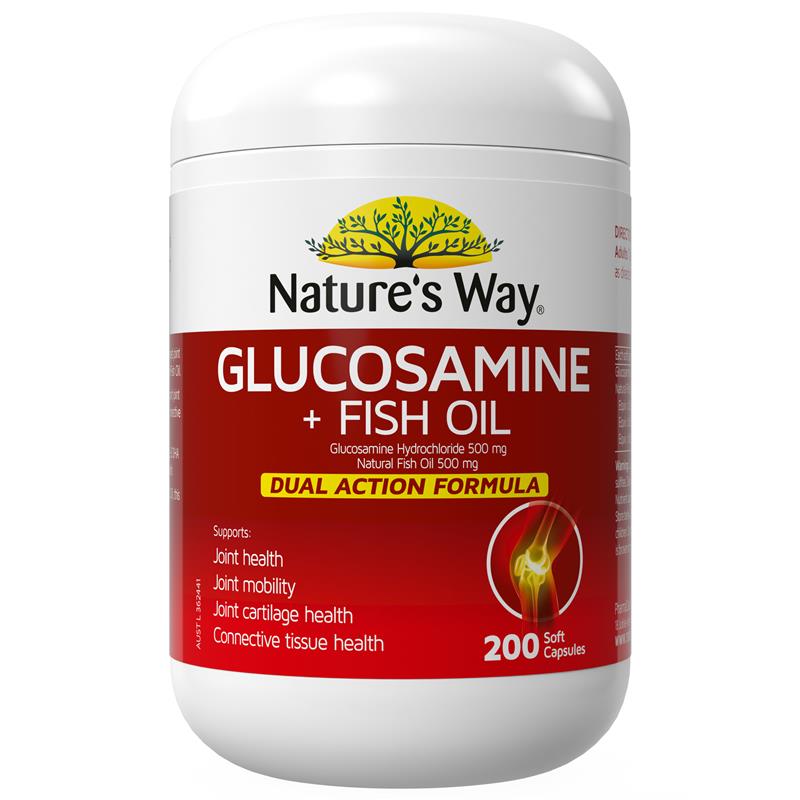 Nature's Way Glucosamine + Fish Oil 200 Soft Capsules