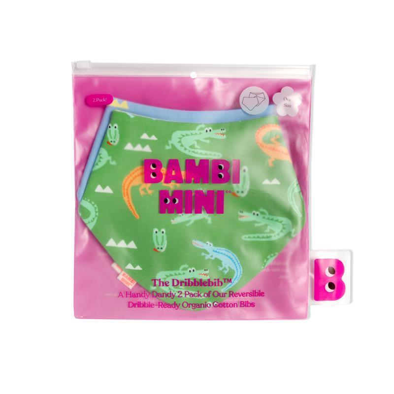 Bambi Mini Co. Dribblebib Boys Crocodile Rock and Triangles Reverse Bibs 2 Pack