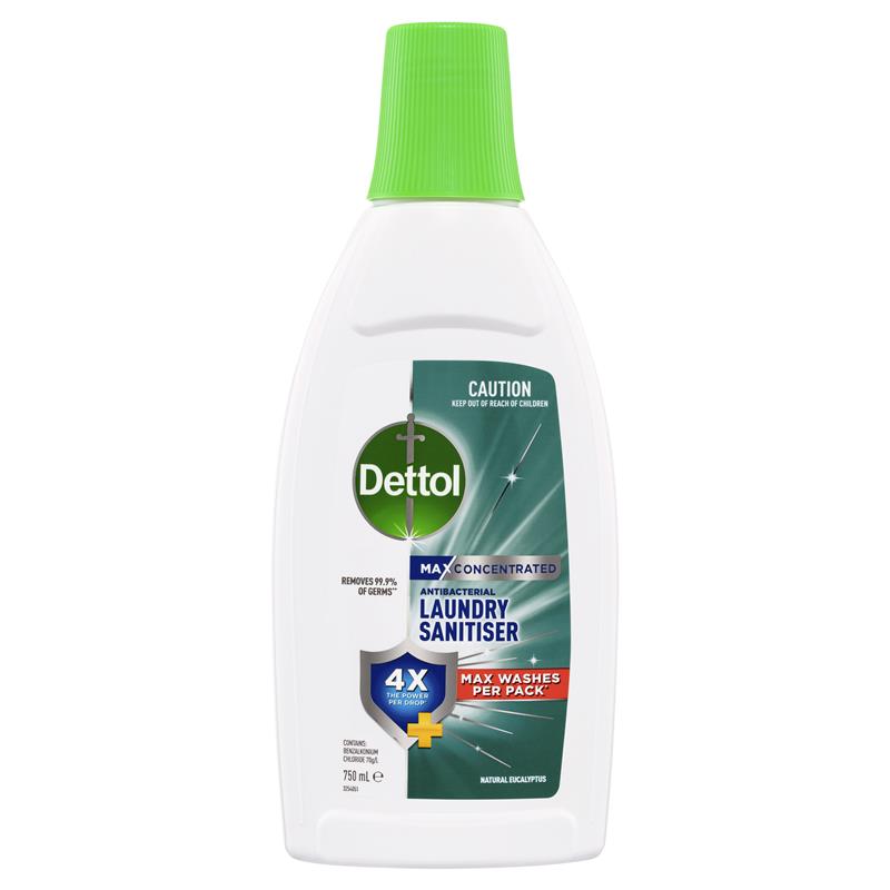 Dettol Max Concentrated Antibacterial Laundry Sanitiser Natural Eucalyptus 750ml - GimmeNow