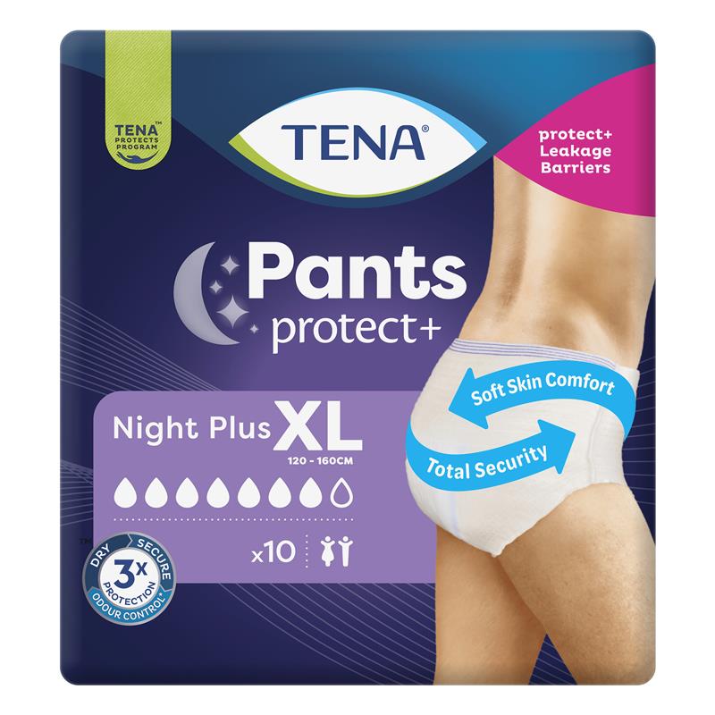 Tena Pants Night Plus X Large 10 Pack
