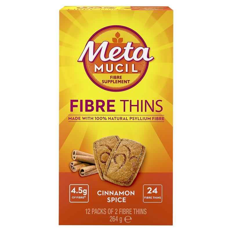 Metamucil Fibre Thins Cinnamon Spice 24 Pack