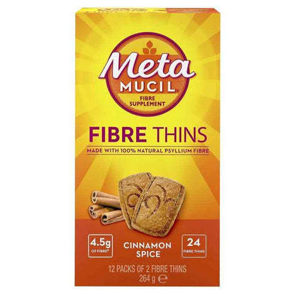 Metamucil Fibre Thins Cinnamon Spice 24 Pack