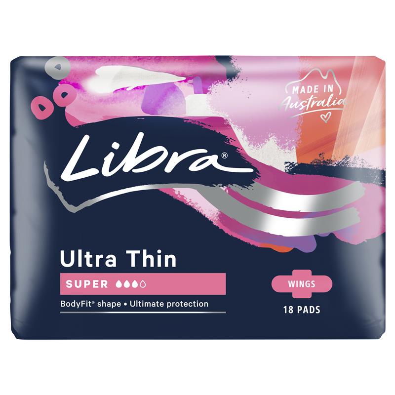 Libra Ultra Thins Pads Wings Super 18