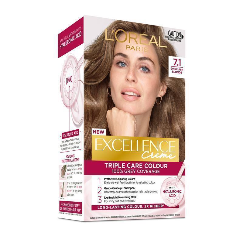 L'Oreal Excellence Creme 7.1 Dark Ash Blonde Hair Colour