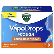 Vicks VapoDrops + Cough Orange Menthol 36 Lozenges