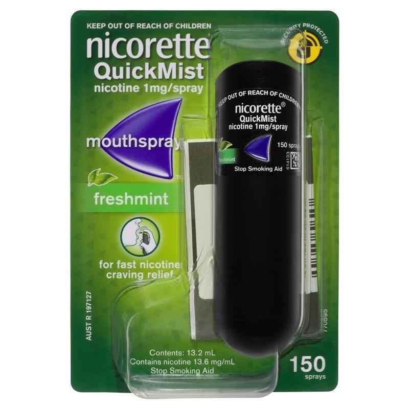 Nicorette Quit Smoking QuickMist Nicotine Mouth Spray Freshmint 150 Pack
