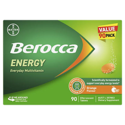 Berocca Energy Orange 90 Effervescent Tablets