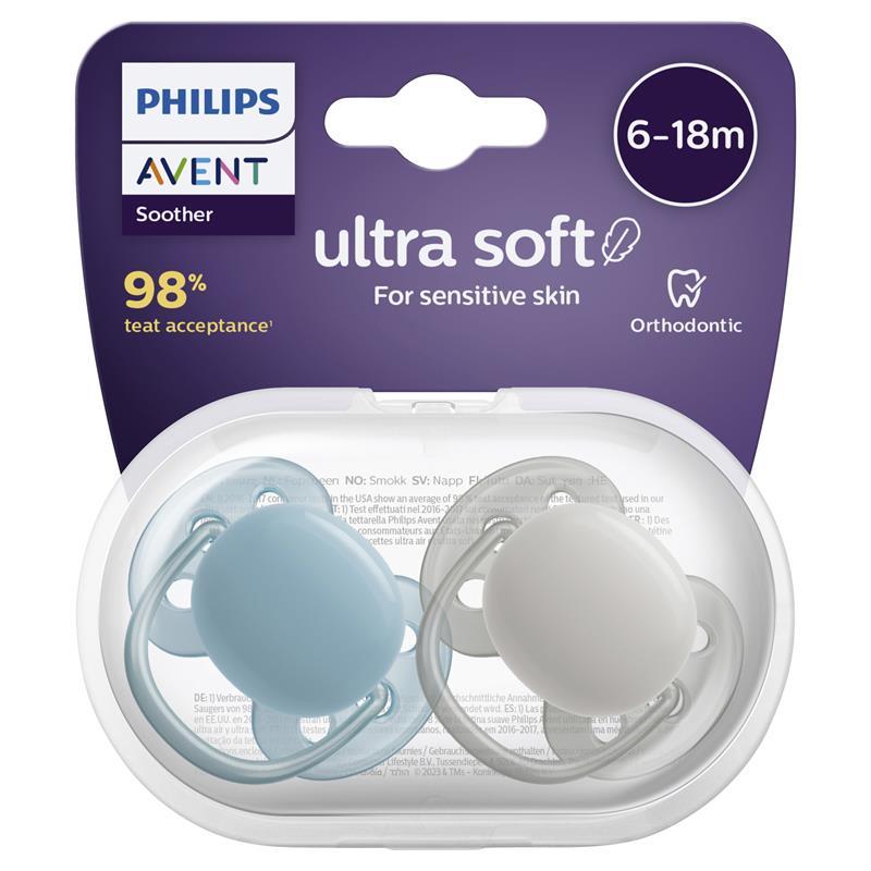 Avent Ultra Soft Soother Neutral 6 - 18 Months 2 Pack
