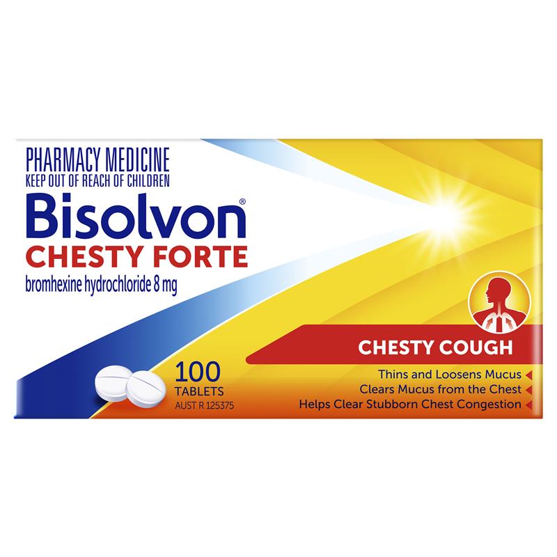 Bisolvon Chesty Forte Cough Tablets 100 Pack