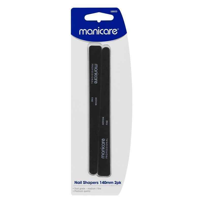 Manicare Nail Shapers 140mm 2 Pack Medium/Fine