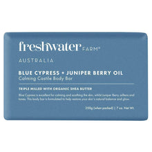 Freshwater Farm Australia Blue Cypress + Juniper Berry Oil Calming Body Bar 200g