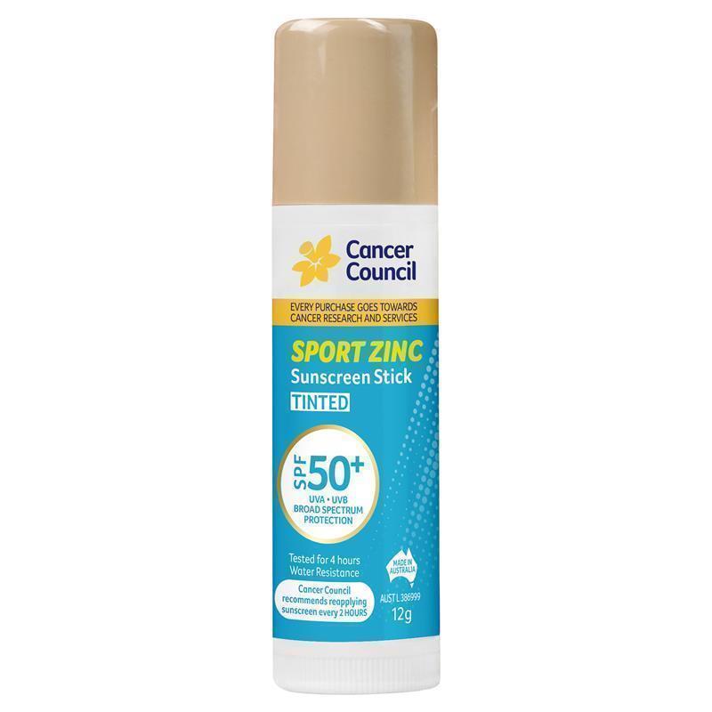 Cancer Council SPF 50+ Sport Zinc Stick Tinted 12g