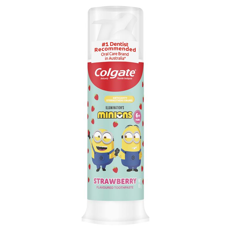 Colgate Toothpaste Kids Minion Strawberry Pump 6+ Years 85g
