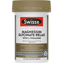 Swisse Ultiboost Magnesium Glycinate Relax + L-Theanine Day 60 Tablets