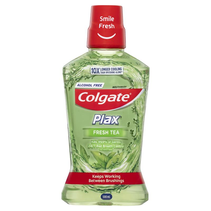 Colgate Plax Alcohol Free Antibacterial Mouthwash Fresh Tea 500mL
