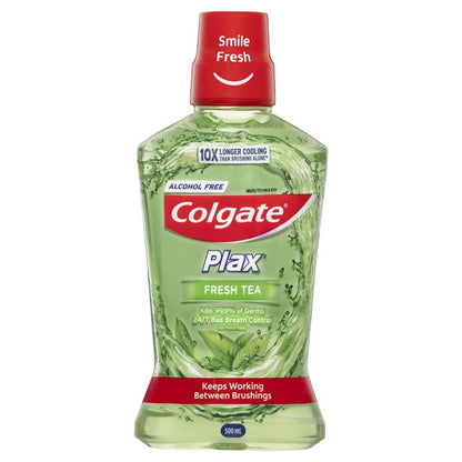 Colgate Plax Alcohol Free Antibacterial Mouthwash Fresh Tea 500mL