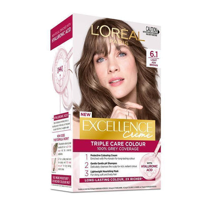 L'Oreal Excellence Creme 6.1 Light Ash Brown Hair Colour