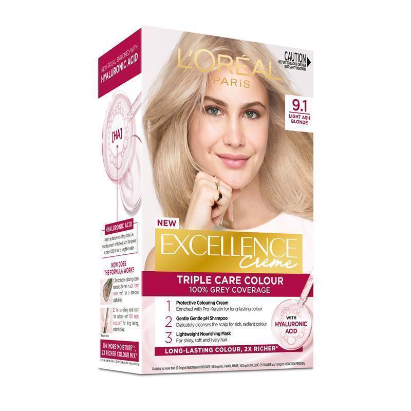 L'Oreal Excellence Creme 9.1 Light Ash Blonde Hair Colour