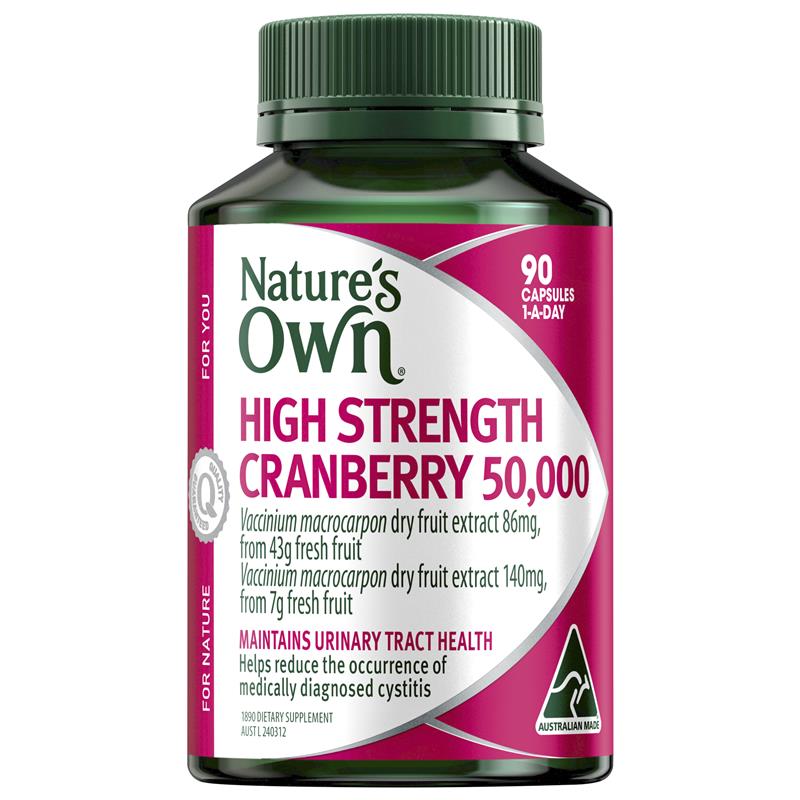 Nature's Own High Strength Cranberry 50,000mg 90 Capsules - GimmeNow