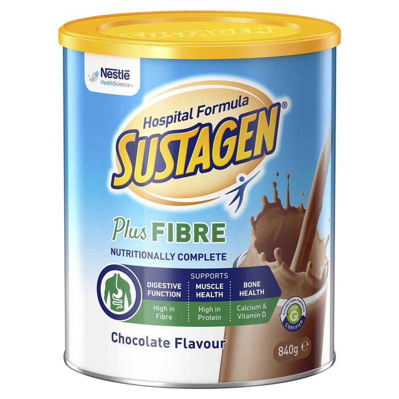 Sustagen Hospital Formula + Fibre Nutritional Supplement Chocolate Flavour 840g