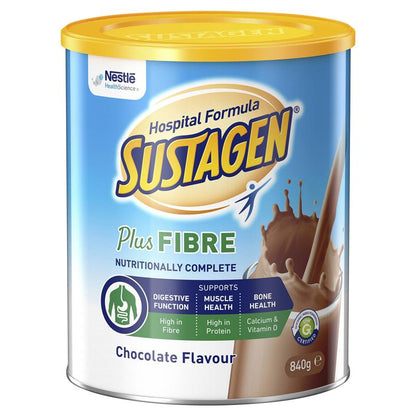 Sustagen Hospital Formula + Fibre Nutritional Supplement Chocolate Flavour 840g