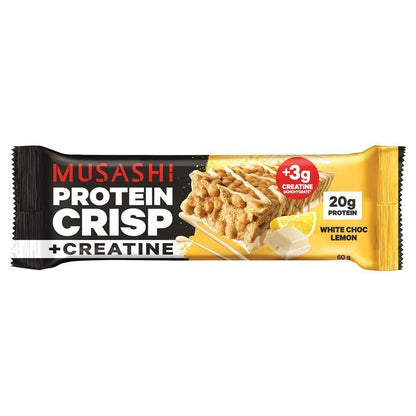 Musashi Protein Crisp + Creatine White Choc Lemon 60g