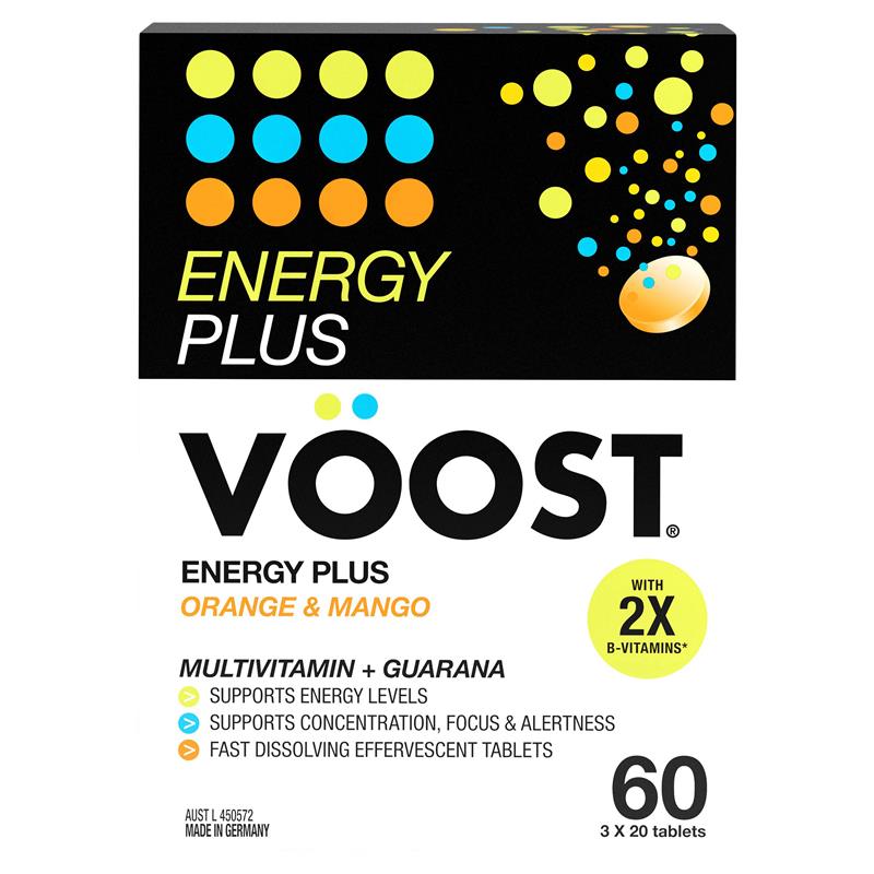 Voost Energy Plus Orange & Mango Effervescent 60 Pack Exclusive Size