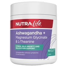 Nutra-Life Ashwagandha + Magnesium Glycinate & L-Theanine 60 Tablets