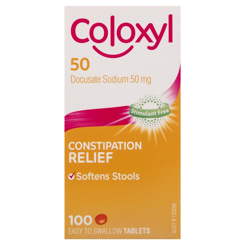Coloxyl 50mg 100 Tablets Filmcoat